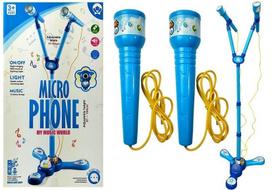Mikrofono karaoke rinkinys, mėlynas trikojis
