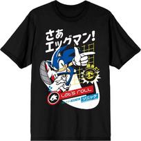 Bioworld Sonic The Hedgehog with Kanji Men's Black Graphic Tee S įvairiaspalvis
