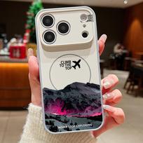 Magnetic For Magsafe Case For iPhone 17 Pro Max Snowy Mountain Night Scene Pattern Skin Feeling Cover For iPhone 16 15 14 13 Pro Max iPhone 14 Pro pilka