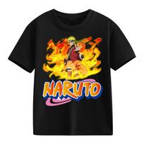 Naruto vaikiški marškinėliai Uzumaki Uchiha Sasuke Hatake Kakashi Anime personažų spaudinys Medvilniniai trumpomis rankovėmis Berniukams Mergaitėms Laisvi apvaliais kaklais Viršutiniai drabužiai 110