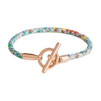 Hermes Glenan Logo Design Silk Rose Gold Bracelet Women bracelet Green H071692FO06T2 Box+Shopping Bag,T2