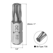 Torx atsuktuvo antgaliai T5 T6 T8 T9 T10 T20 T25 T27 T30 T40 S2 lydinio plienas 1/4 colio šešiakampis kotas 25mm magnetinis atsuktuvo antgalis