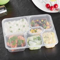 Disposable 6-Compartment Takeaway Bento Boxes with Lids