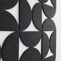 12pcs Modern Art Bohemian Felt Wall Tiles - Half Round Bulletin Board Photo Wall, for Living Room Home and Office Wall Decor DIY 30x15cm