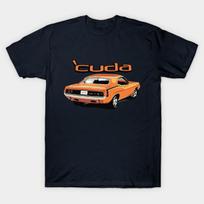 Men Black Print T-shirt 1970 Cuda 340Ci Hardtop No-Cut Transfer Paper Print Cotton Tshirt M tamsiai mėlyna