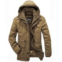 Dviejų dalių vyriška striukė iš ėriuko vilnos su nuimamu pamušalu, medvilniniu užpildu, laisvalaikio, didelio dydžio M chaki