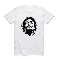Azijietiškas dydis Vyriškas spausdintas Salvadoro Dalí pagerbimo Klasikinis madingas T-shirt Trumpomis rankovėmis Apvalia kaklo iškirpte Vasaros laisvalaikio vyriškas T-shirt Homme HCP4001 S
