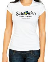 Eurovizija 2024 Dainų konkursas Malmė Trumpomis rankovėmis Baltas-Juodas Vyriškas / Moteriškas C060 3XL