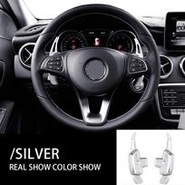 Pavarų perjungimo mentelės Mercedes-Benz C205 A205 C238 S213 C253MB C E GLC klasėms W205 W213 X253 Automobilio vairas DSG mentelių prailgintojas sidabras