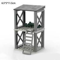 Military WWII MOC Sentry Post War Scene Sandbag Building Block Soldier Watchtower Toy