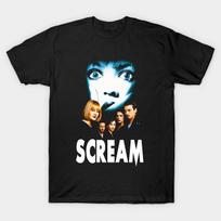 Men Black Print T-shirt Scream No-Cut Transfer Paper Print Cotton Tshirt L juoda