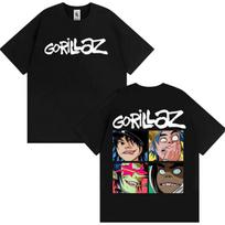 Rock Band Gorillaz Vintage Cartoon Graphic Tshirts Men Women Fashion Gothic Oversized T Shirt Casual Cotton Short Sleeve Tshirt S juoda