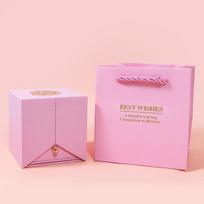 Rožių dovanų dėžutė Nauja spalva amžina muilo gėlių papuošalų dėžutė žiedas karoliai laikymo dėžutė Creative Double Open Eternal Rose Box rožinė