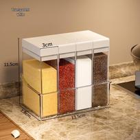 Four-Compartment Seasoning Jar Set for Kitchen – Store Salt, Sugar, MSG & More