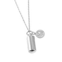 Gold Silver Wishing Bottle Necklace Capsule Shape DIY Ashes Urn Memorial Necklace Pet Dog Paw Charm Stainless Steel