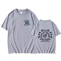 100% Cotton Noah Kahan T-Shirt Short Sleeve Round Neck Tees Women Men Casual Fashion Streetwear Graphic Printing Tops Summer XS pilka spalva