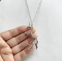 Gothic Unicorn Horse Skull Punk Skeleton Jewelry Necklace Dark Art  Animal Bone Dangle Earrings for Women Decorations Wholesale 1