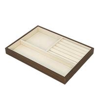 Velvet Lining Wooden Jewelry Display Tray Solid Wood High-end Necklace Organizer  Home Style 1