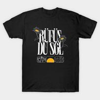 Men Black Print T-shirt Rufus Du Sol Inhale Exhale Tour 2025 No-Cut Transfer Paper Print Cotton Tshirt 4XL juoda