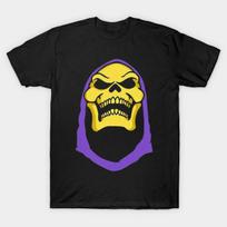 Men Black Print T-shirt Skeletor No-Cut Transfer Paper Print Cotton Tshirt 2XL juoda