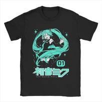 2026 new Hatsune Miku Anime T Shirt Men's Cotton Top Tee Aesthetic O-neck Short Sleeve High quality S