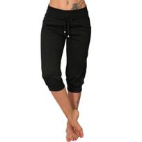Vasarinės moteriškos bootcut kelnės Laisvalaikio Vienspalvės Žemas juosmuo Raištelis Kišenės Sportinės kelnės Moteriškos Slim Fit kelnės 2XL juoda