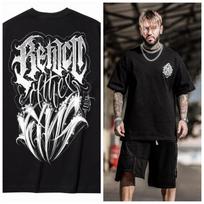 Chicano gėlių tipo laismi gangsterių peties trumparankoviai apvalios apykaklės madingi Hip Hop Bboy marškinėliai suplyšę trumparankoviai S