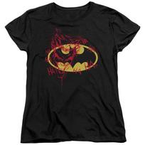 Batman Joker Graffiti Womens T Shirt Black Officially Licensed S