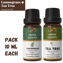 Lemongrass & Tea Tree Essential Oil Combo for Aromatherapy & Home Fragrance | Essential Oils for Diffuser & Soap Making Pack - 10 ml