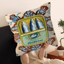 Colorful Sardine Lobster Fish Pillowcases Home Bedding Decorative Pillow Cover Wedding Super Soft Pillow Case 30x30 cm