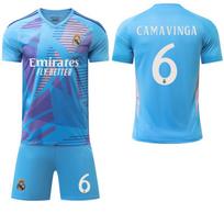 2024-25 Real Madrid dangaus mėlynas vartininko marškinėlis #1 Courtois #9Mbappé Futbolo marškinėliai 16