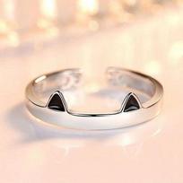 Cute Cat Ears Ring Opening Designer Cats Paw Embrace Tightly Finger Rings For Women Girls Trendy  Pink Ears Ring Jewelry Gift resizable
