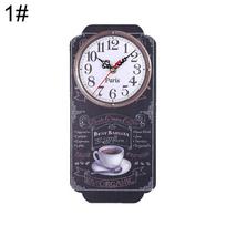 Retro Rectangle Big Ben Pattern Wall Clock Living Room Home Bar Hanging Decor Clock 1