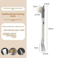 Multi-Functional Kitchen Cleaning Brush Set Stovetop, Pan, and Crevice Scrubber with Scraper pilkai balta spalva
