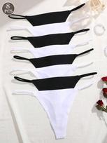 8 vnt./rinkinys besiūlių stringų moterims, nematomi ploni dirželiai, žemu liemeniu, labai tamprios, lanksčios kelnaitės, seksuali apatinė dalis, kelnaitės, T formos nugara XS&8Pcs