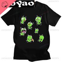 Juokingas Invader Zim Invader Gir Grafinis Marškinėlis Vaizdas Vyrams Moterims Medvilniniai Marškinėliai Animacinis Retro Medvilniniai Marškinėliai Mielos Gatvės Aprangos Viršutinės Dalys S