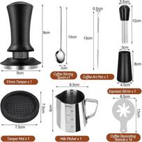 Adjustable Coffee Tamper & Distributor 7-Piece Set