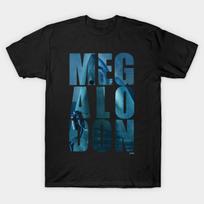 Men Black Print T-shirt Prehistoric Megalodon No-Cut Transfer Paper Print Cotton Tshirt XL juoda