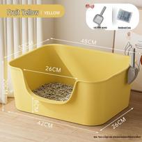 Itin didelė pusiau uždara kačių kraiko dėžė nuo purslų Litter Box