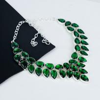 Gražus peridoto brangakmenio rankų darbo 925 svarų sterlingų sidabro karoliai, peridoto sidabro karoliai žmonai, unisex karoliai, dovana vakarėliui 20" žalia