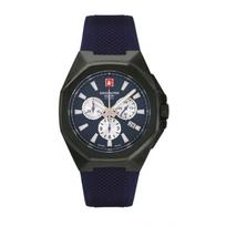 Swiss Alpine Military Typhoon Chrono Polyurethene Strap Blue Dial Quartz 7005.9875 100M Men's Watch mėlyna