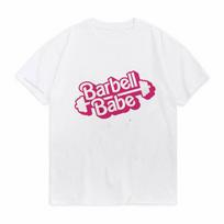 Barbell Babe Mens TShirt in Vintage Style Cotton Short Sleeve Tshirt Mens Designer Clothes Streetwear S