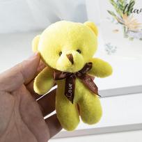 10vnt/daug Mielas mini meškiukas pliušinis žaislas lėlės pakabukas Minkštas kimštas meškiukas raktų pakabukas Gimtadienio Kalėdų dovanos Vestuvių dekoracijos geltona