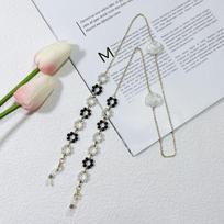 Pearl Beads Mask Sunglasses Chain Rose Flower Glasses Holder Women Metal Sunglasses Hanging Strap Lanyard Eyewear Cord 75cm juoda