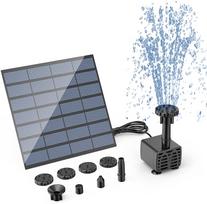 2,5 W saulės fontano siurblys su 6 purkštukais ir 4 pėdų vandens vamzdžiu, saulės energija varomas siurblys paukščių vonioms, tvenkiniui, sodui ir kitoms vietoms