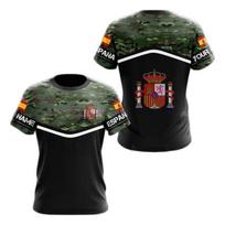 ISPANIJA Military Green Tactics marškinėliai su nacionaline emblema marginti 3D vyriški marškinėliai su iškirpte trumpomis rankovėmis Drabužiai Laisvi marškinėliai vyrams XXS