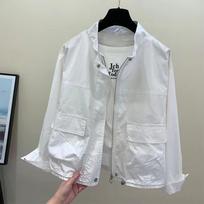 Spring and Autumn Women's Light Stand-up Collar Workwear Style Sun Protection Clothing XXL balta