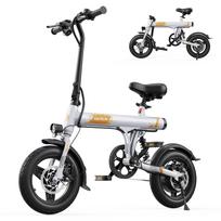 VARUN C14-1 Mini Miesto E-dviratis su Galine Amortizacija, 250W, 36V 7.8Ah Baterija balta