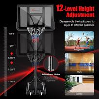 Adjustable 10FT Portable Basketball Hoop with 44'' Shatterproof Backboard for Outdoor Use in Backyard or Driveway Durable and E United States