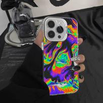 Psychedelic trippy Holographic Phone Case For iPhone 17,16,15,14,13,12,11Pro,XS,Max,Plus,Mini White Candy Matte Shockproof Cover iPhoneX